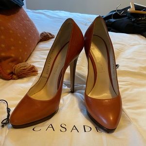 Casadei Tan Leather Pumps